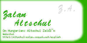 zalan altschul business card